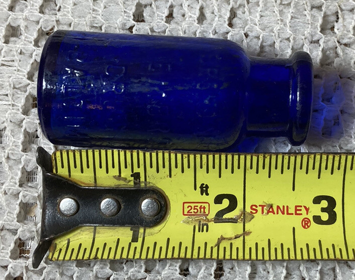 Old Cobalt Baby Bromo Bottle Tiny Baltimore Seltzer Bottle Antique Vintage Small