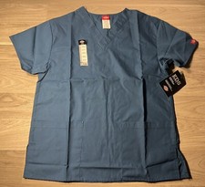 Dickies Women  s EDS Signature V-Neck Scrub Top Missy Fit SMALL Caribbean Blue