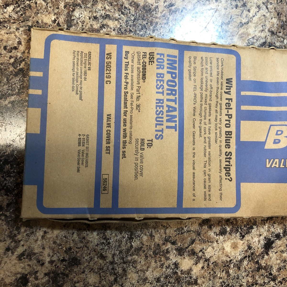 NOS Fel-Pro Blue Stripe VS 50219 C Engine Valve Cover Gasket