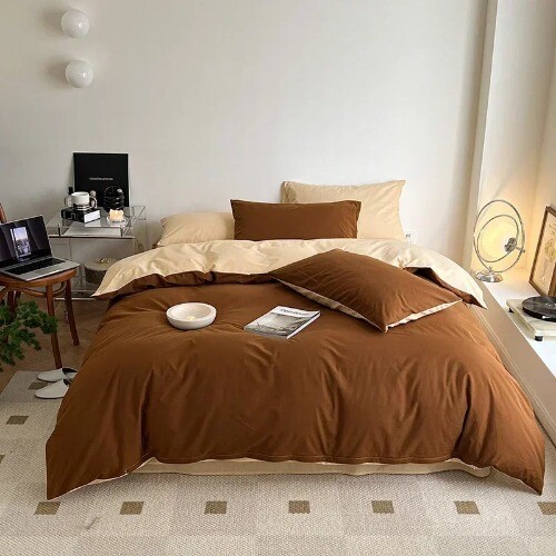 QueenBeddingSet Cotton Soft Comfortable Duvet Cover Set with Sheets Quilt Cover - Bild 14 von 24