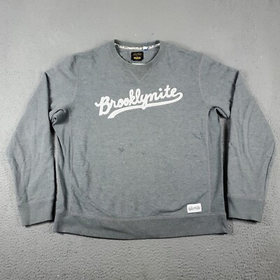 Puma Sweater Mens Size Large Gray Logo Casual Pullover Sweatshirt *