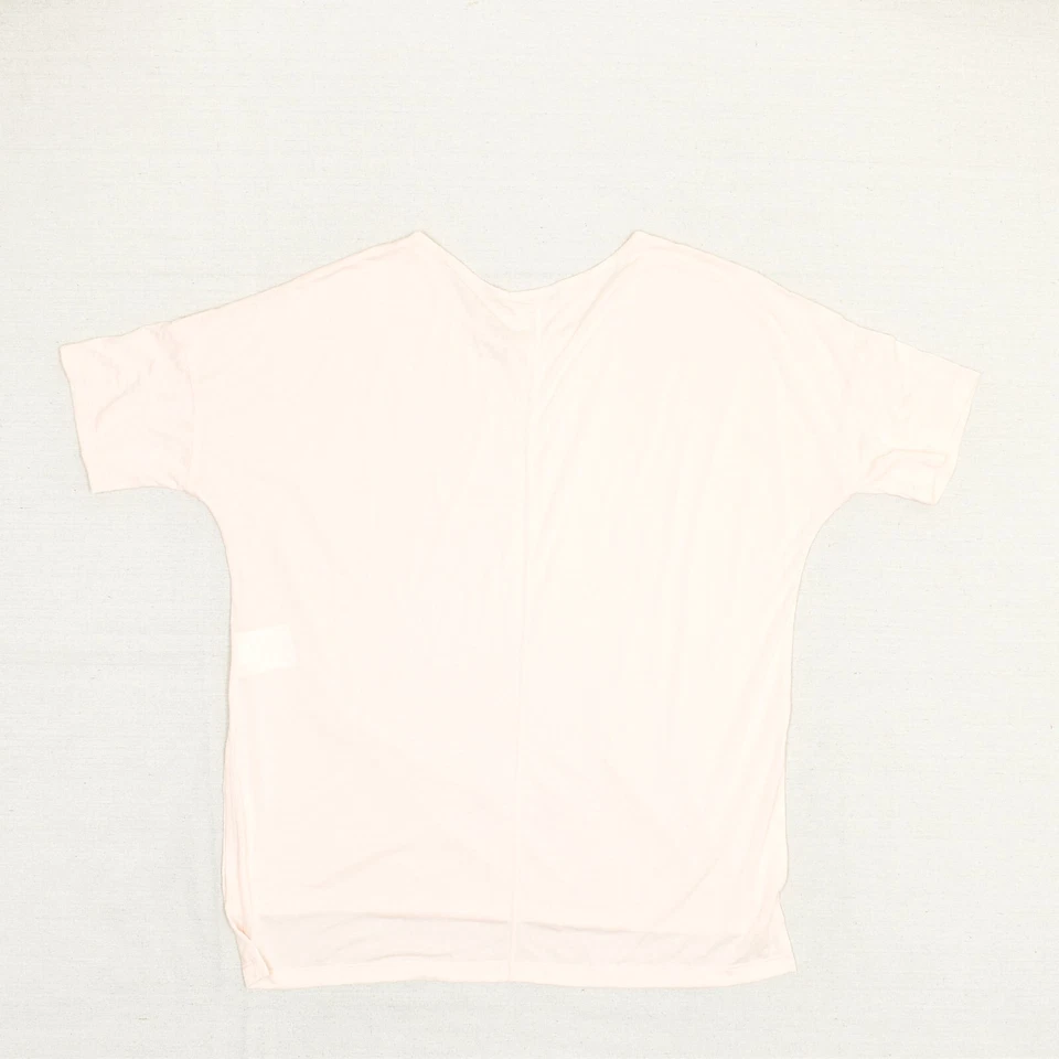 Camiseta Nike feminina Dri Fit manga curta academia sólida mistura de algodão rosa tamanho G - Imagem 3 de 4