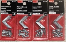 Bulldog Hardware Corner Braces Zinc Plated 1” qty 4 Packs Of 4 Each HI-977