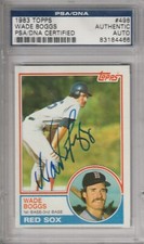 1983 WADE BOGGS RC AUTO TOPPS ROOKIE AUTOGRAPH PSA/DNA CERTIFIED #498 RED SOX