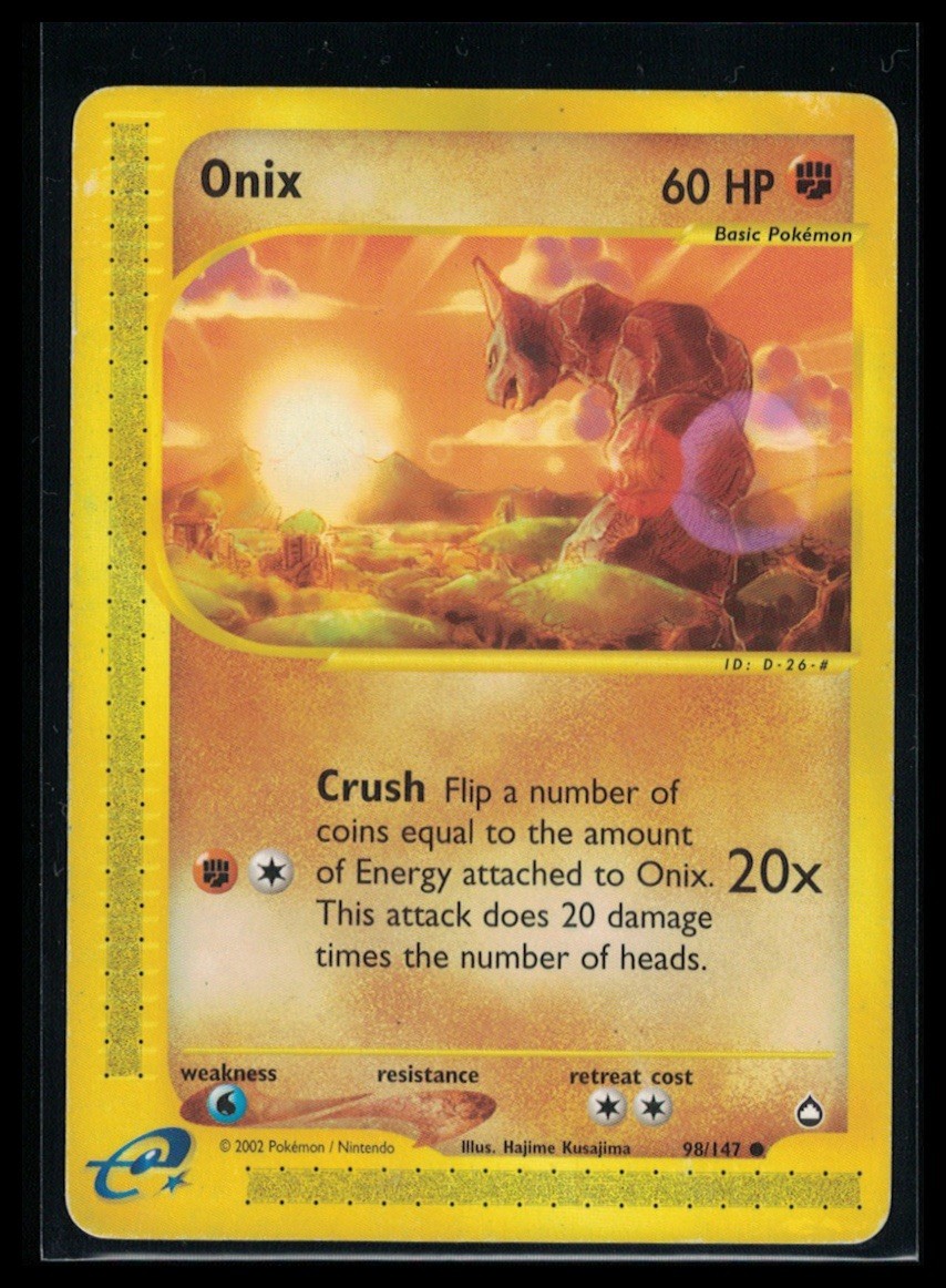 Pokemon TCG Aquapolis E Series Onix Card 98/147 WOTC - Vintage