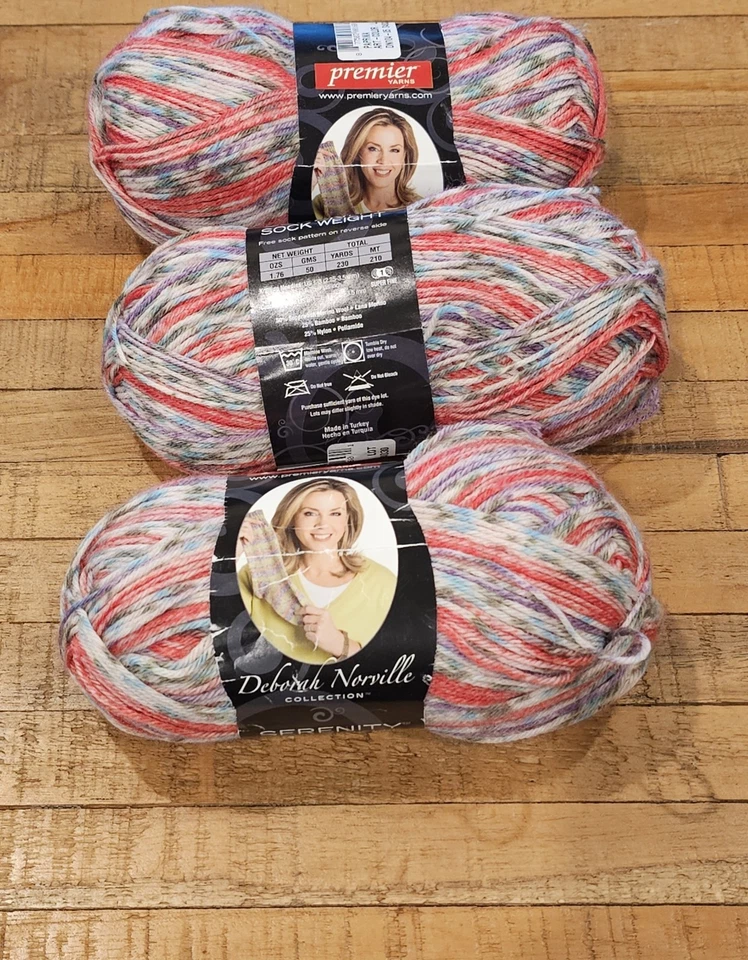 Premier Yarns Serenity Sock Yarn Deborah Norville paprika DN104 Lot Of 3 Skeins  - Image 2 of 3