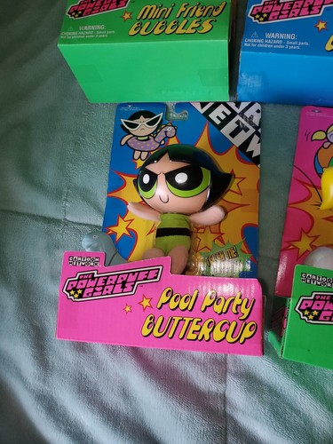 PR6 1999 Cartoon Network Lot Powerpuff Girls Bitty Cuddles Plush Mini Pool Party - Afbeelding 17 van 20
