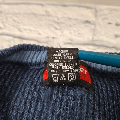Wrangler Hero Blue Men's Sweater Chest Stripe Front and Back size Medium - Picture 10 of 10