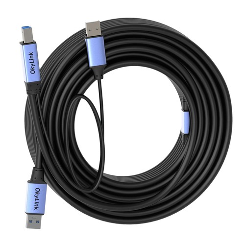 OkyLink Active USB 3.0 Printer Cable,A to B, Male to Male 5Gbps, 50ft