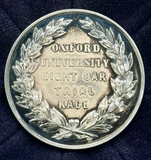 c1884 Silver Medal Rowing Oxford University Boat Club Trial Eights 52mm 63.3gms