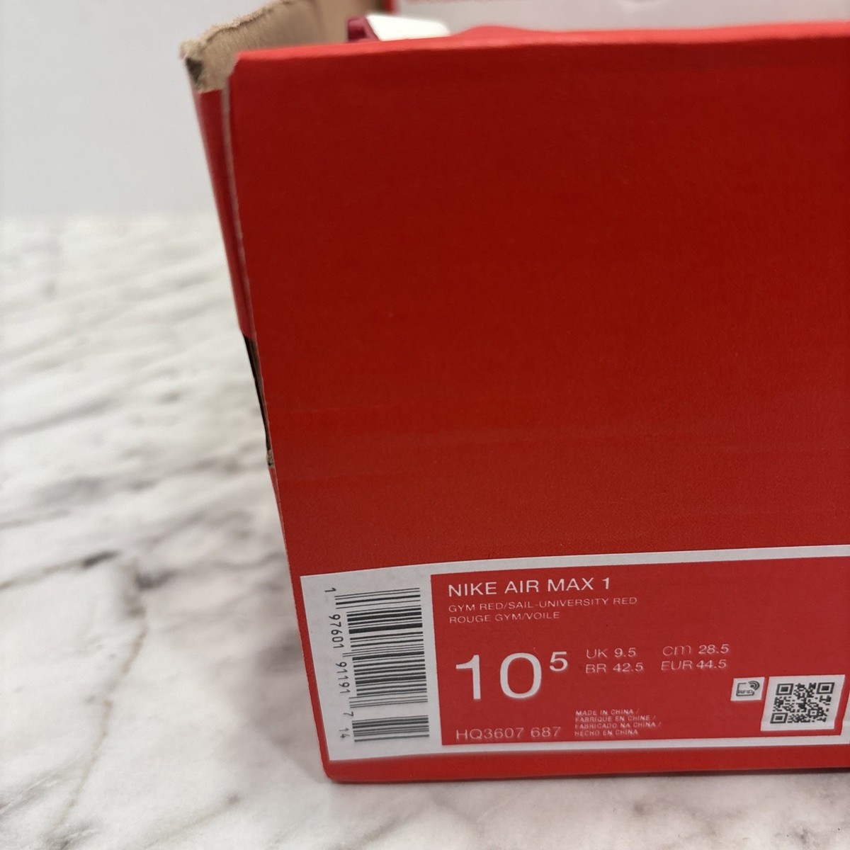 9.5M / 11W - [NEW] Men\'s Nike Air Max 1 Shoes Red HQ3607-687 Nike Air Max 1 Gym Red Crimson HQ3607-687 | Mercari main image 4