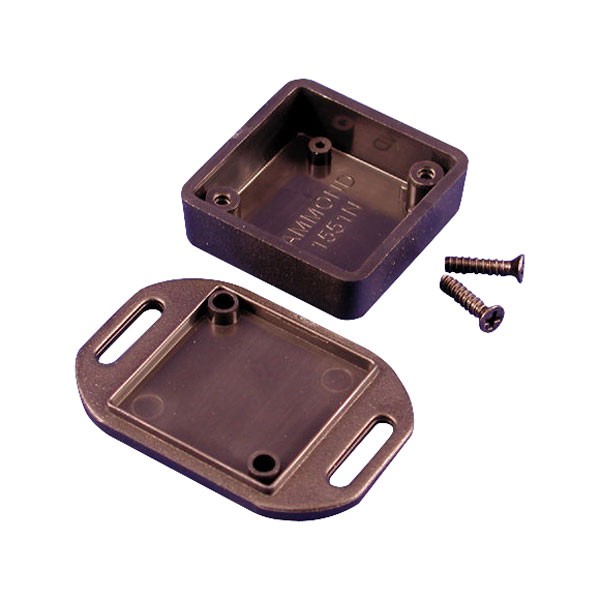 Hammond Miniature Plastic Enclosure Flanged 35 x 35 x 15 Black