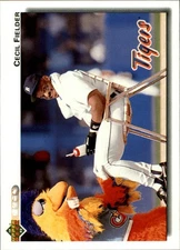 1992 Upper Deck #255 Cecil Fielder Detroit Tigers with the San Diego Chicken