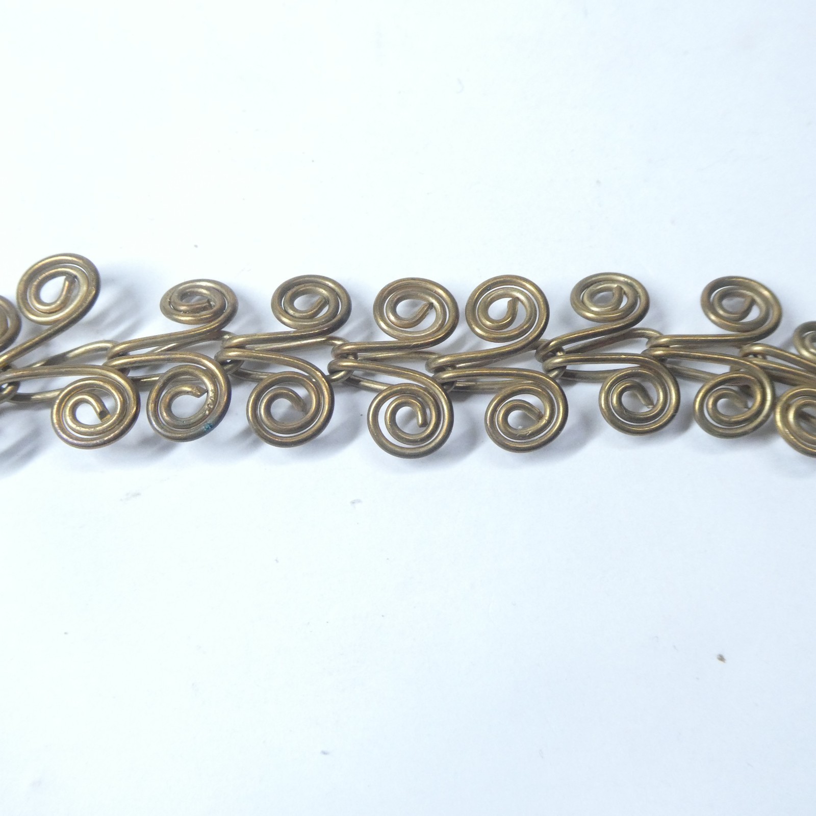 Brass Wire Scroll Statement Bracelet Vintage Mode… - image 4