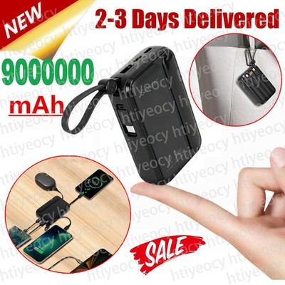 900000mAh Mini Power Bank Fast Charging Portable External Battery Backup Charger