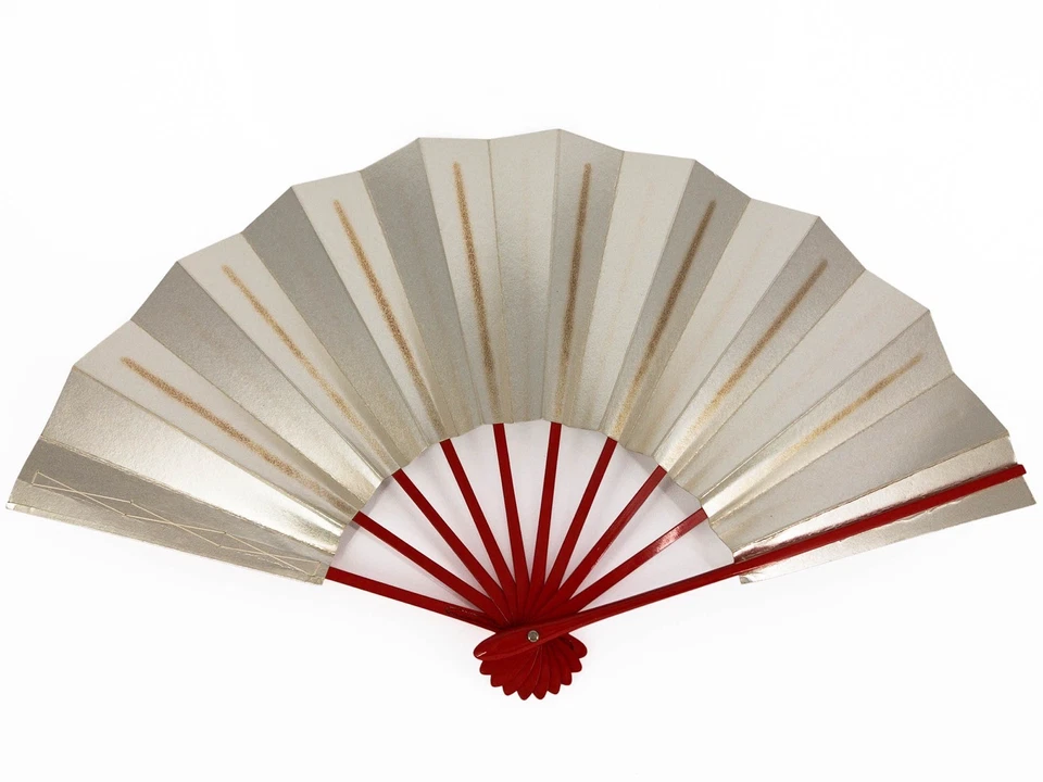 Ventilador de baile plegable japonés Maiogi de colección ligeramente usado en caja de almacenamiento original: PS Foto 2 de 4