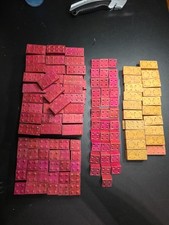 VTG 1950 Halsam American Bricks Wood Building Blocks Red Yellow Color 300 Pieces