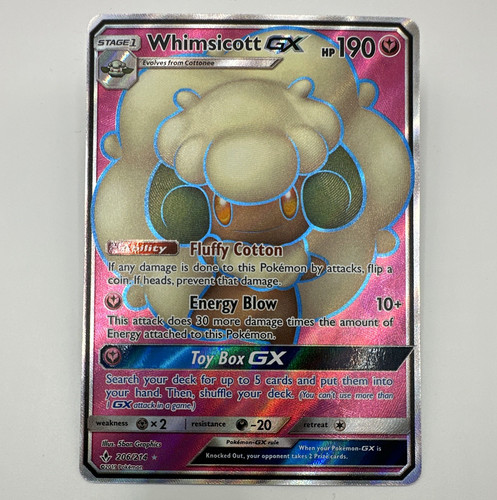 The Pokémon Company Whimsicott GX Full Art Holo Ultra Rare EN 206/214 190 HP