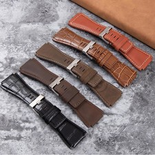 Premium Double-Sided Cowhide Genuine Leather Watch Strap Mens 24mm for Bell Ross