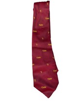 Royal Arch Masonic Regalia Masons Necktie  Chai   Woven Silk Red/White/Gold EUC