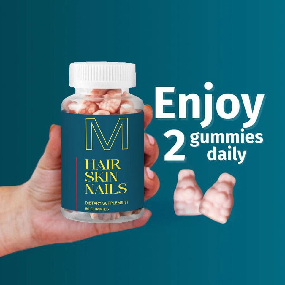 Nuevas gomitas para piel y uñas para cabello - Apoya el cabello sano - Vitaminas de biotina veganas Foto 3 de 4