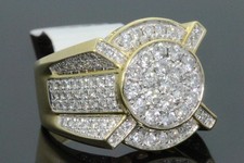 10K YELLOW GOLD 3 CARAT MENS REAL DIAMOND ENGAGEMENT WEDDING PINKY RING BAND