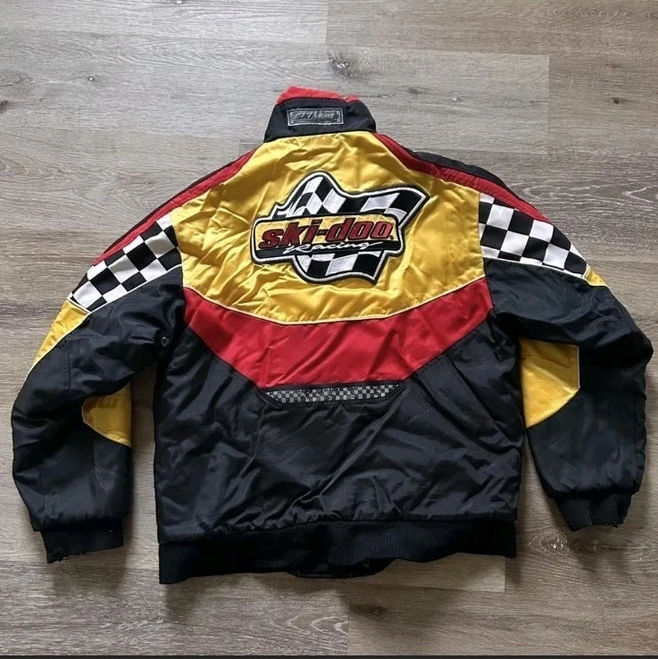 Vintage 90s Skidoo Racing Snowmobile Jacket Mens Size Large Quilted Insulated  - Image 3 of 4
