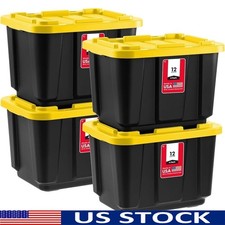 Lockable Storage Tote Snap-On Lid Stackable BPA-Free Durable Plastic Box New