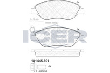 Bremsbelagsatz Vorne Bosch-System für Fiat Bravo II Stilo Kombi Tipo ab 01->