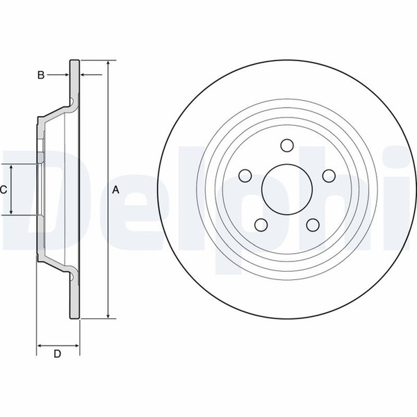 2X Delphi Bremsscheibe BG4782C FüR Ford MAX Galaxy Edge CJ WA6 VAN CK 3 MK 5 CD-image