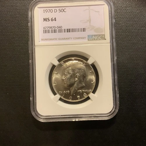 1970-D Kennedy Half Dollar Silver 50C MS 64 NGC 6779870-040 Denver KM#202