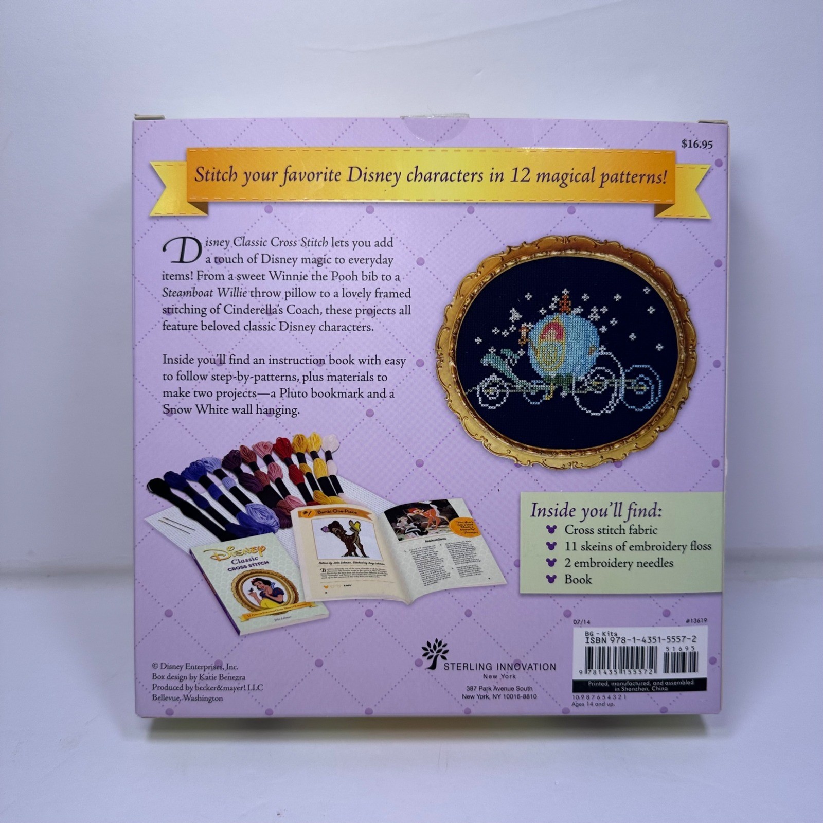 Disney Classic Cross Stitch Kit 12 Patterns Featuring Classic Disney Characters