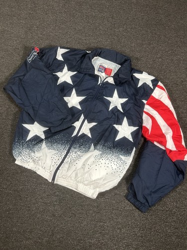 Vintage USA Basketball Jacket Mens Medium Champion Dream Team Flag Jordan 90s