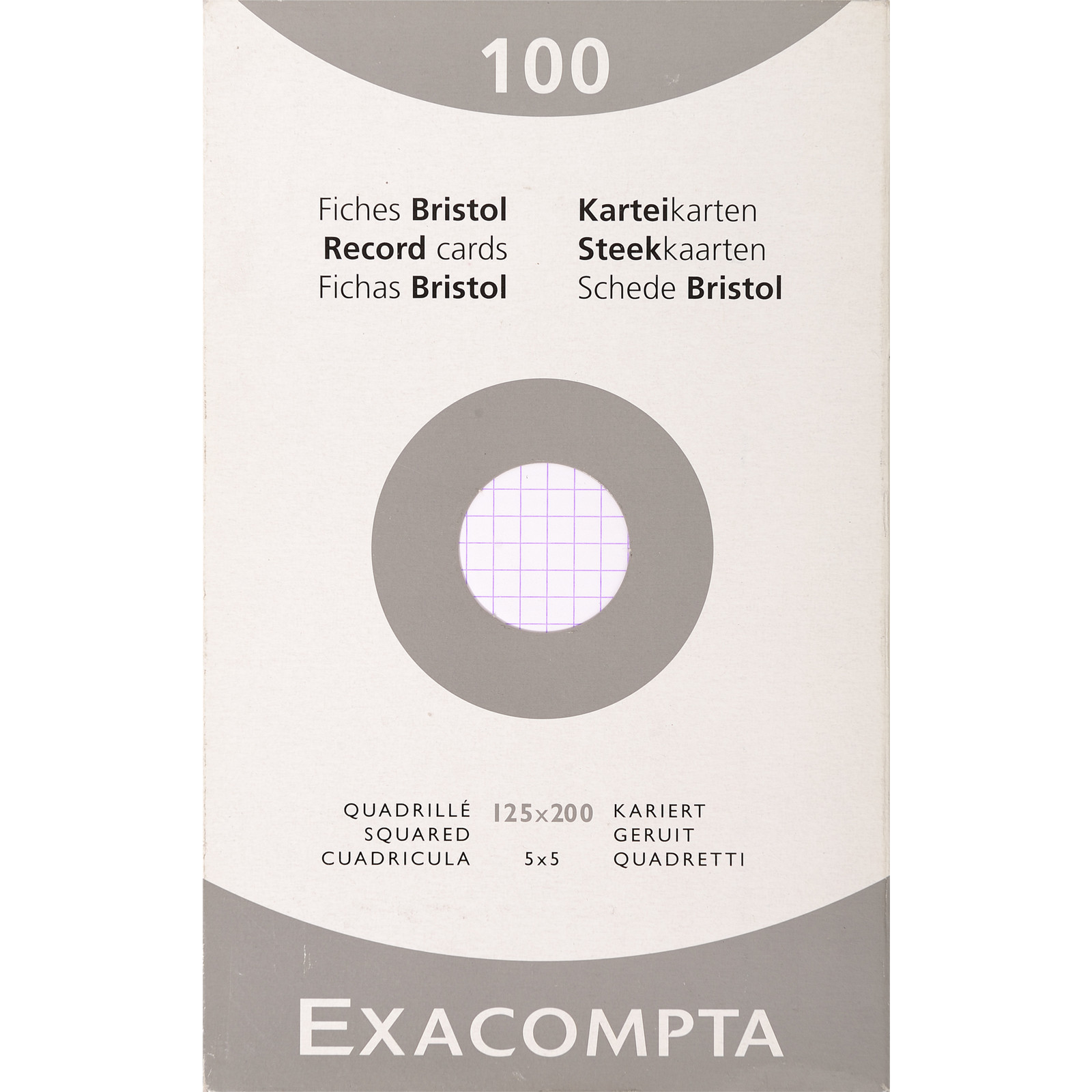 Fiches bristol Exacompta 5x5 blanc 125x200mm pour fiches de révision et notes