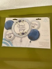 Seeet Baby Boy 5 Mylar Foil Balloon Bouquet Anagram Shower Party Made In USA