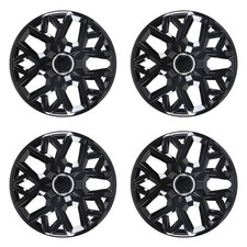 Set Of 4 16 Universal Wheel Rims Hub Cover Black Hubcaps Snap On Car Truck Suv Set Of 4 16 Universal Wheel Rims Hub Cover Black Hubcaps Snap On Car Truck Suv