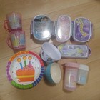 Disney Princess Kids Dinnerware Set  Rapunzel, Elsa, Plastic, Used,