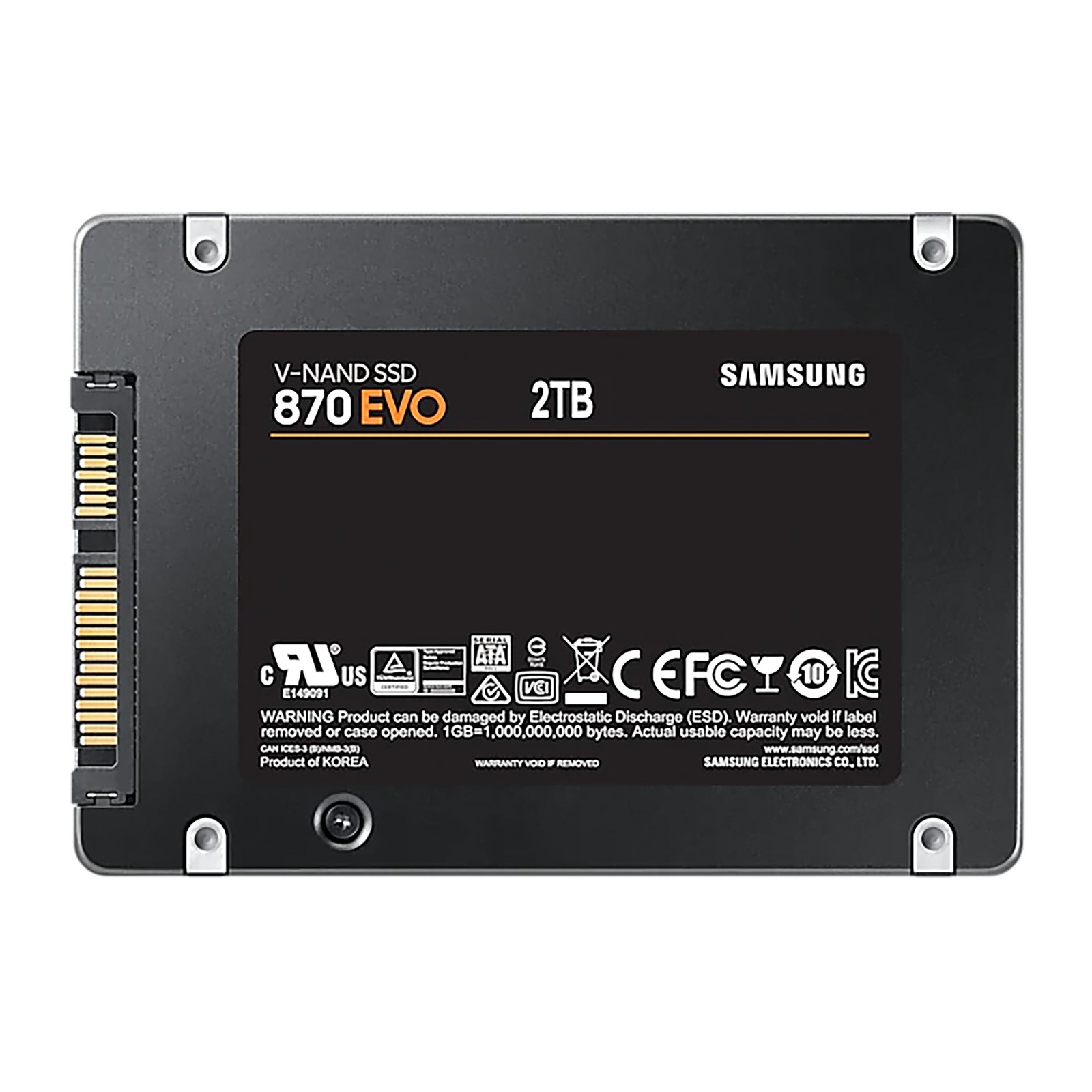 Samsung 870 EVO 2TB SSD SATA III 2,5"" Solid State Drive MZ-77E2T0B