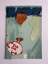 John Miller Original Mixed Media Painting Signed 1997 Absolut Secret Art collage