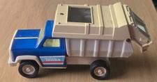Tonka Auto Blechauto Müllwagen Muldenkipper blau weiß LKW ca. 21 cm