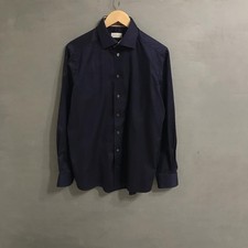 Men Eton shirt navy cotton 40/L/48