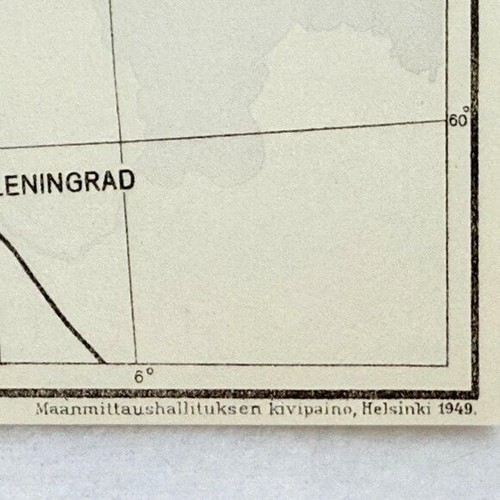 Vintage 1949 Finland Transportation Map/Ad In Finnish & Swedish w/Kuusinen Ad - Picture 5 of 5