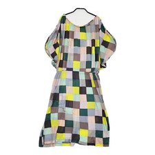 Mina Perhonen Jelly Dress size 40 French Sleeve MultiColor Elastic Waist