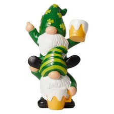 St Patrick's Day Decorations Gnome Figurine, Irish Resin Stacked Leprechaun