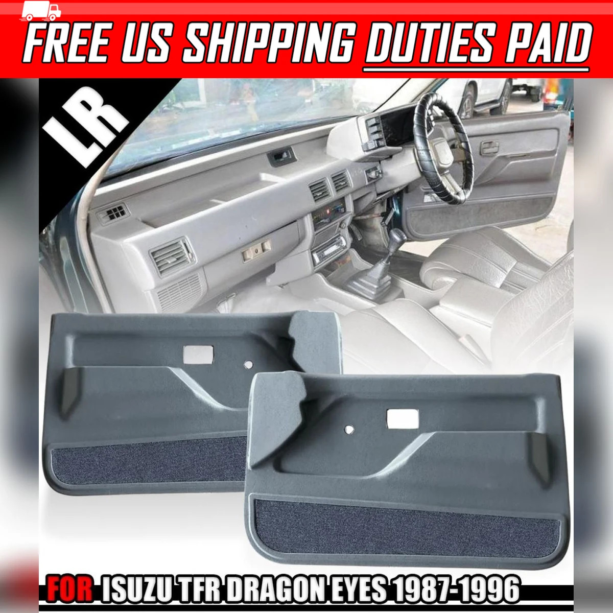 Interior Door Panel RH LH Pair Manual Window For Isuzu TFR 1989
