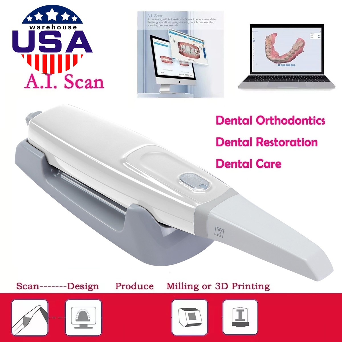 Selling Non-Contact Scanning Dental Equipment CAD/Cam Digital 3D Dental Scanner With Dental Lab - Foto 7