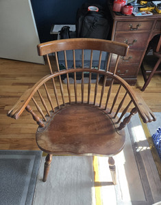 L. & J.G. Stickley Inc. Dining Arm Chair, Brown Medium Wood Tone, Solid