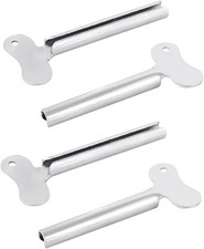 4Pcs Silvery Metal Tube Squeezer Keys, Toothpaste Metal Hair Dye Color Key Ro...