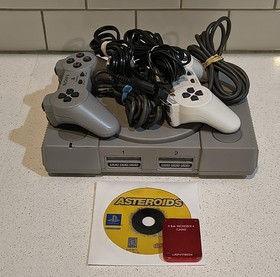 Sony PlayStation 1 PS1 Console Bundle TESTED w/ 2 Controllers, Game, AV & Power