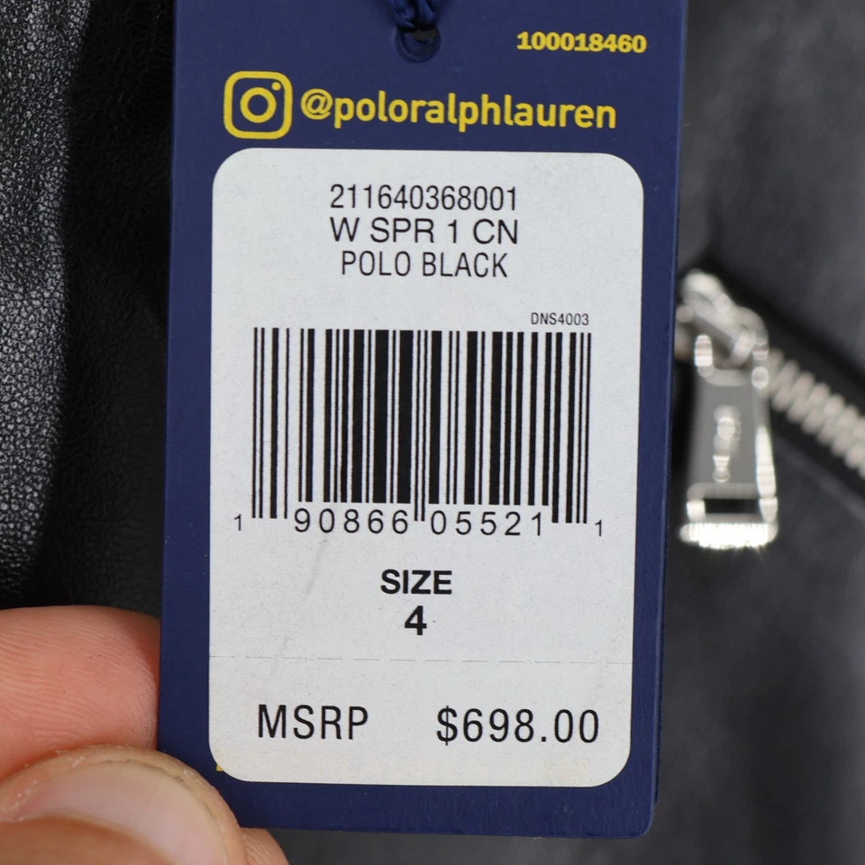 Polo Ralph Lauren Negro Cordero Cuero Cupro Falda US 4/S Foto 4 de 4